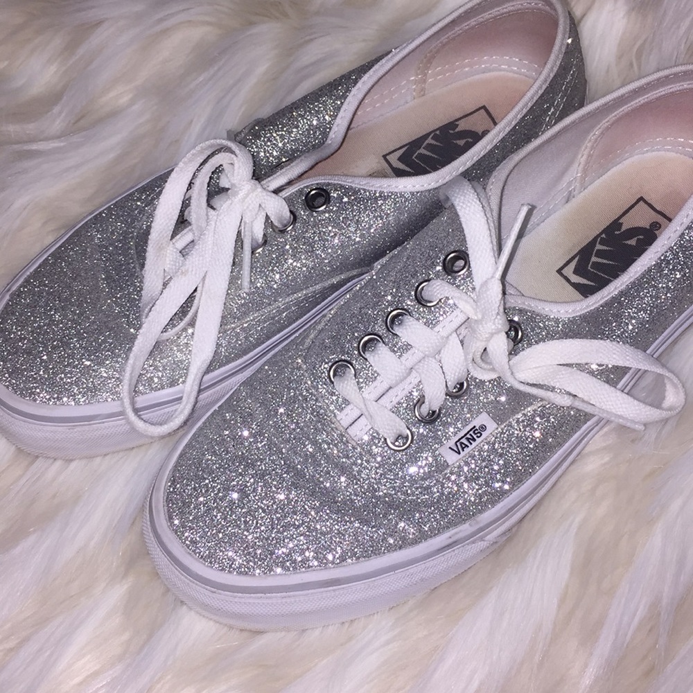 Silver Glitter Vans Sneakers